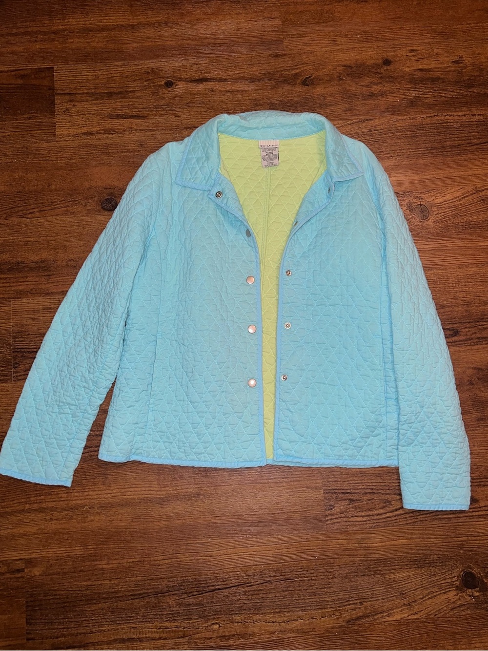White Stag Vintage 90’s Quilted Snap Button Blue Bomber Cotton Jacket Size M